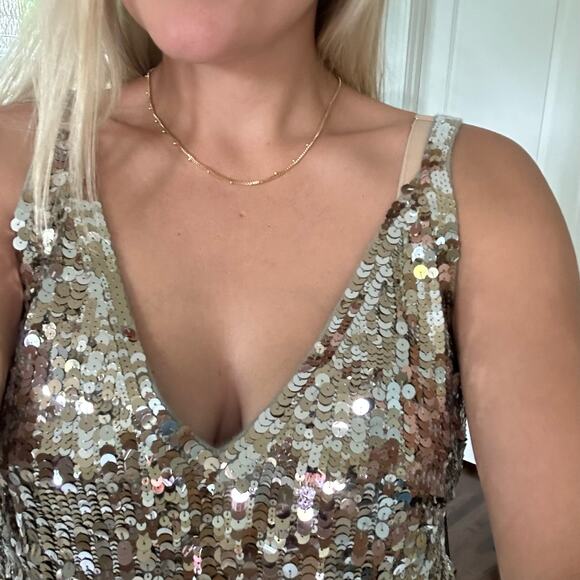 NWT Donna Karan Collection Cashmere Silk Sequined Tank L - Picture 6 of 13